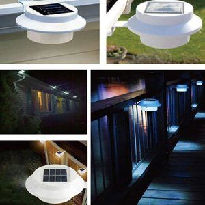 Solar Powered LED Gutter, Fence, Security & Garden LIGHTS (box of 4) NEW…